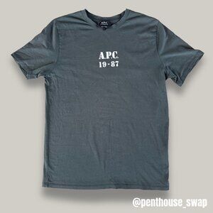 RARE A.P.C. 19-87 Green Logo T-Shirt, Size XL (fits like L)